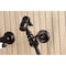 Kingston Brass Two-Handle Wall Mount Bridge Kitchen Faucet with Brass Sprayer, Oil Rubbed Bronze KS2445PLBS - alternate 2