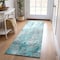 Homeroots 8' Runner Gray and Ivory Abstract Washable Non Skid Indoor Outdoor Runner Rug 559614 - alternate 3