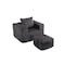Homeroots 42" Charcoal Chenille Arm Chair With Ottoman 638095 - alternate 5