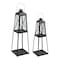 Homeroots Set of Two Black Distressed Ornate Iron Tabletop Lantern Candle Holders, 2PK 517642 - alternate 1