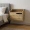 Homeroots 13" Beige Wood One Drawer Floating Nightstand 543703 - alternate 5