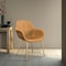 Leisuremod Markley Modern Leather Dining Arm Chair with Gold Metal Legs, Light Brown, 4PK ECG26BR4 - alternate 3