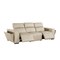 Homeroots 104" Beige Top Grain Leather Reclining Metal USB Sofa 720385 - alternate 4