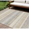 Homeroots 9' X 12' Gold And Silver Striped Washable Indoor Outdoor Area Rug 632213 - alternate 1