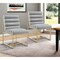 Homeroots Set of Two Tufted Gray And Gold Upholstered Faux Leather Dining Side Chairs 545053 - alternate 1