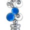 Homeroots 21" Silver and Blue Faux Crystal Bling Hurricane Candle Holder 468339 - alternate 4