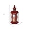 Homeroots 10" Red Distressed Filigree Metal Tabletop Lantern Candle Holder 639180 - alternate 2