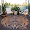 Homeroots 8' Navy Blue And Pink Round Animal Print Washable Indoor Outdoor Area Rug 600680 - alternate 5