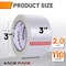 Wrightmaster 3 in. x 110 yds. 2.0 Mil Thick Clear Shipping Packaging Tape, 24PK ZR-320-110C-24 - alternate 3