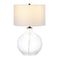 Homeroots 24" Clear Glass Table Lamp With White Drum Shade 524372 - alternate 5