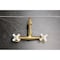Kingston Brass Two-Handle Wall Mount Bridge Kitchen Faucet, Brushed Brass KS3257PX - alternate 5