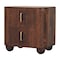 Homeroots 21" Brown Solid Wood Distressed Two Drawer Nightstand 712843 - alternate 5