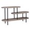 Homeroots 25 White And Gray Iron and Solid Wood Three Tier Bookcase 482681 - alternate 3