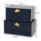 Vintiquewise Set of 2 Decortive Wooden Storage Boxes with Gold Accent for Keys, Jewelry, Makeup, or Extras, Blue QI004862.BK - alternate 2