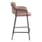 Homeroots Set of Two 26" Brown and Black Faux Shearling and Steel Counter Height Bar Chairs, 2PK 564993 - alternate 3