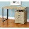 Homeroots 47" Natural and Black Wood and Metal Sled Computer Desk With Three Drawers 490002 - alternate 2