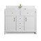 James Martin Vanities Bellshire 48" Sgl Vanity, Bright Wht, Sgl Hole 3 CM Wht Zeus Silestone Top and Matching Backsplash 660-V48-BW-1WZ - alternate 1