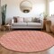 Homeroots 8' Salmon And Ivory Round Geometric Washable Indoor Outdoor Area Rug 596203 - alternate 4