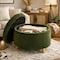 Niche Knight 28 in Large Round Pintucked Storage Ottoman with Lift off lid - Emerald Green N6270EG - alternate 5
