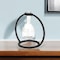 Homeroots 8" Clear and Black Glass and Metal Abstract Cylinder Table Vase 397540 - alternate 2
