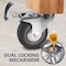 Powertec 3" Swivel Rubber Caster Wheels w/ Brake & 640 lbs Loads, Heavy Duty Plate Casters, Dual Locking, 4PK 17023-P4 - alternate 4