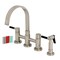 Kingston Brass Bridge Kitchen Faucet with Brass Sprayer, Brushed Nickel KS8268DKLBS - alternate 1