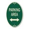Signmission Parking Area with Bidirectional Arrow, 12 Inch X 18 Inch Architectural Oval, Heavy Gauge Aluminum A-OV-G-1218-23467 - alternate 1