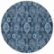 Homeroots 8' Navy Blue And Denim Blue Round Damask Washable Indoor Outdoor Area Rug 588186 - alternate 5