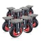 Powertec 6'' Caster Wheels, Heavy Duty Fixed Plate Casters with Rubber Knobby Tread, 8PK 17052-P8N - alternate 1