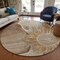 Homeroots 8' Brown Beige And Taupe Round Floral Washable Indoor Outdoor Area Rug 582238 - alternate 2