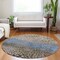 Homeroots 8' Khaki And Taupe Round Abstract Washable Indoor Outdoor Area Rug 609464 - alternate 2