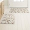 Lavish Home 2PC Bathroom Rug Set 100% Cotton Bath Mats w/ Textured Botanical Leaf Print for Boho Bathroom Decor ST-BATH5-BN - alternate 3