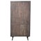 Homeroots 70" Gray Distressed Solid Wood Three Tier Bookcase with Two Doors 488873 - alternate 3
