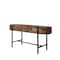 Homeroots 55" Natural and Charcoal Reclaimed Wood and Metal Oval Trestle Console Table 716258 - alternate 3