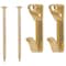 Prosource Picture Hanger, 100 lb, Steel, Polished Brass, Brass, Nail-In Mounting PH-122310-PS - alternate 1