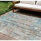 Homeroots 8' X 10' Teal Blue And Ivory Abstract Washable Indoor Outdoor Area Rug 632146 - alternate 1