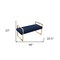 Homeroots 48" Navy Blue and Gold Velvet Upholstered Bench 530650 - alternate 5
