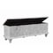 Homeroots 54" White Solid Wood Medallion Storage Ottoman 642286 - alternate 5