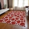 Homeroots 3' X 5' Red And Ivory Geometric Washable Indoor Outdoor Area Rug 613043 - alternate 5