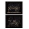 Homeroots Set Of Two Motor Bike Patent I and II 2 Black Framed Print Wall Art, 2PK 406048 - alternate 1