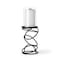 Homeroots 14" Black Geometric Glass And Metal Tabletop Pillar Candle Holder 608388 - alternate 1
