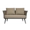 Homeroots 56in Dark Gray Aluminum Outdoor Love Seat with Taupe Cushions 556637 - alternate 1