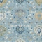 Homeroots 10' X 14' Sky Blue Ivory And Gold Damask Washable Indoor Outdoor Area Rug 599453 - alternate 3
