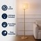 Jonathan Y Maryna 59.5 in. Minimalist Modern Teahouse Wood w/Ribbed Cocoon Pumpkin Shade LED Floor Lamp, Beige/L JYL4200A - alternate 4
