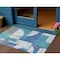 Homeroots 3' X 5' Teal Blue And Ivory Geometric Washable Indoor Outdoor Area Rug 617926 - alternate 1