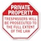 Signmission Private Property Trespassers Will B, 10 Inch X 10 Inch, Aluminum Metal Signs OC-A-10-144 - alternate 1