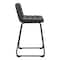 Homeroots Set of Two 26" Black Faux Leather and Steel Counter Height Bar Chairs, 2PK 555731 - alternate 3