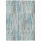 Homeroots 9' X 12' Teal Blue And Gray Striped Washable Indoor Outdoor Area Rug 617702 - alternate 3