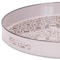 Homeroots 14" Cream And Gray Geometric Pad Print Round Serving Tray With Handles 634499 - alternate 3