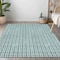 Homeroots 8' X 10' Teal Blue And Gray Geometric Washable Indoor Outdoor Area Rug 595604 - alternate 3
